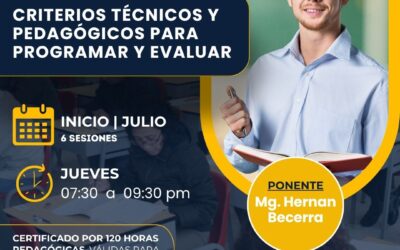 CURSO DE ACTUALIZACIÓN: CRITERIOS TÉCNICOS Y PEDAGÓGICOS PARA PROGRAMAR Y EVALUAR